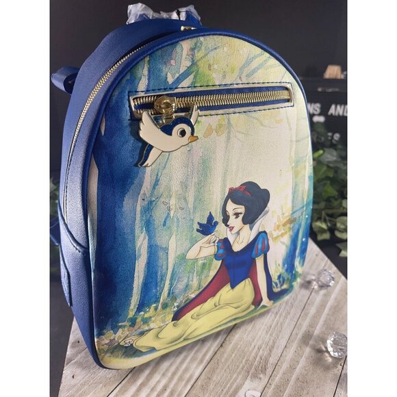 Loungefly Snow White Disney Backpack Princess Bird Forest HandBag Purse Bag - Picture 2 of 15